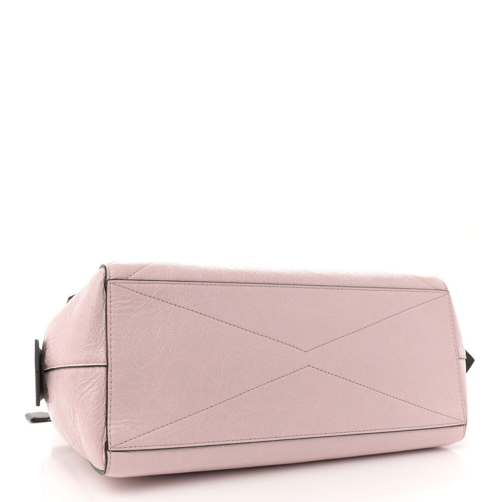Creased Patent Calfskin Medium ID Flap Pink