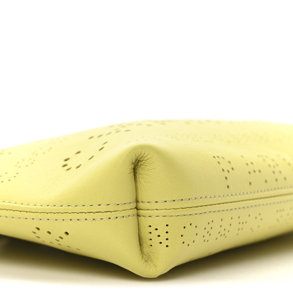 Calfskin Eyelets Clutch Yellow