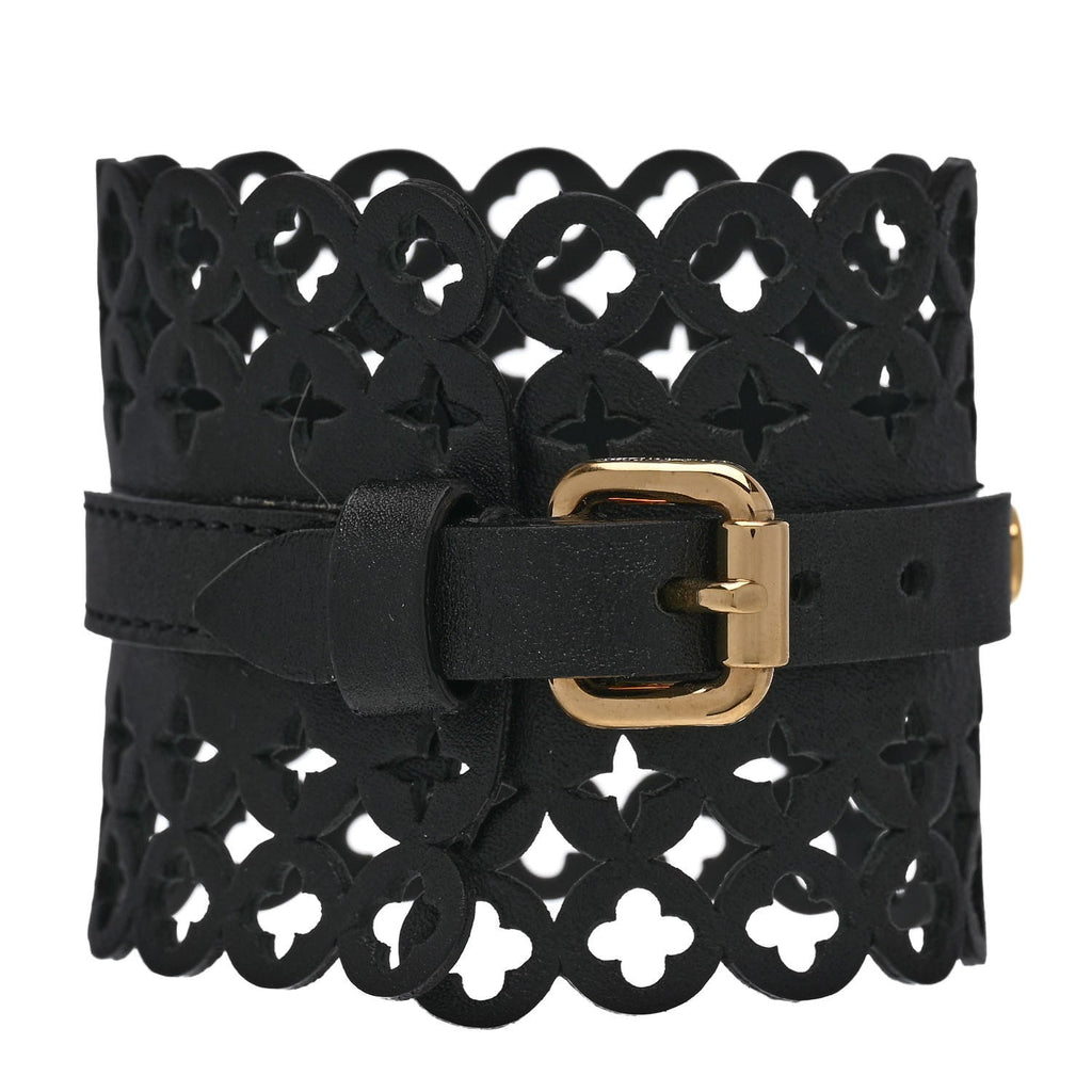 Calfskin Flower It Bracelet 17 Black