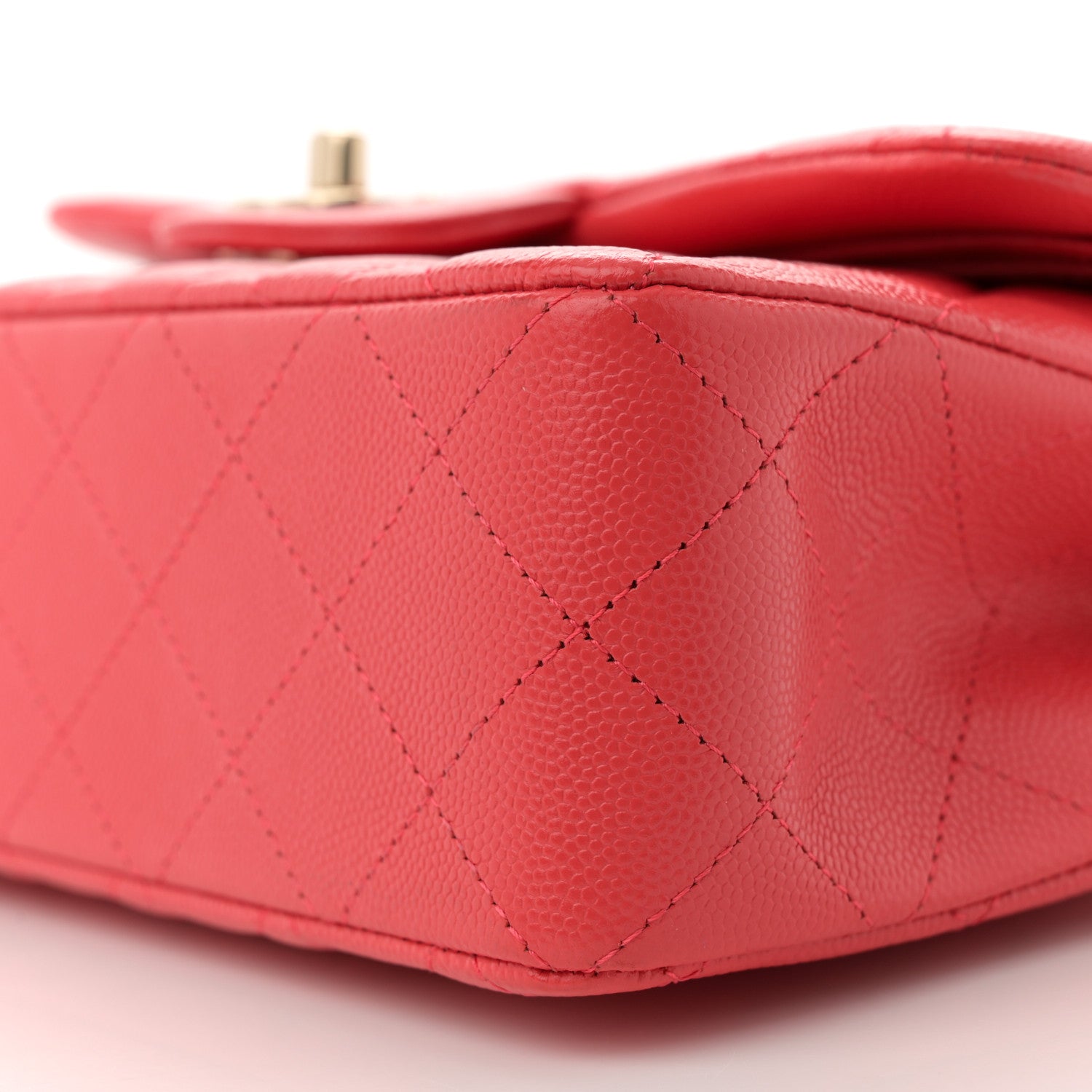 Caviar Quilted Small Double Flap Red