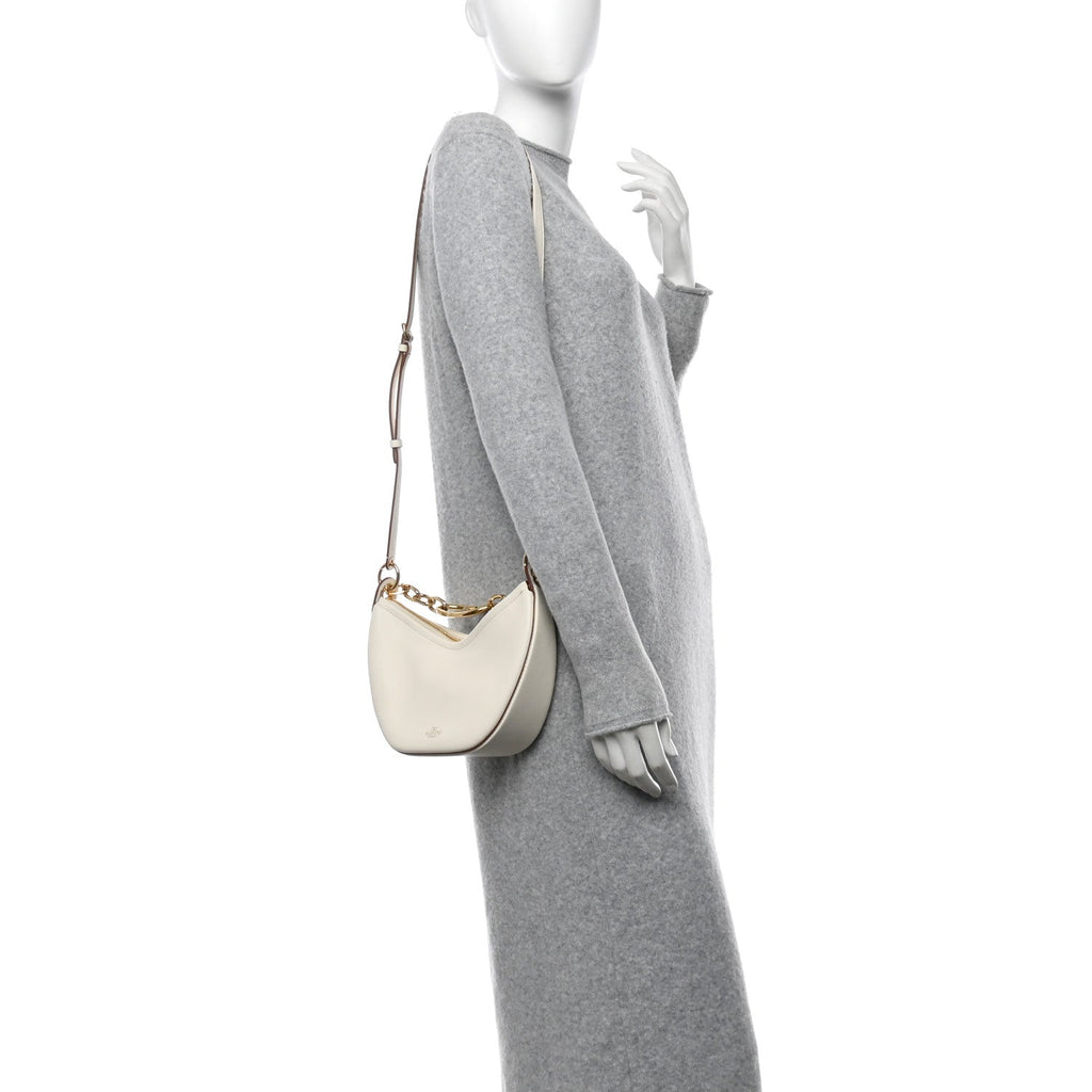 Nappa Mini Vlogo Moon Hobo Bag Ivory