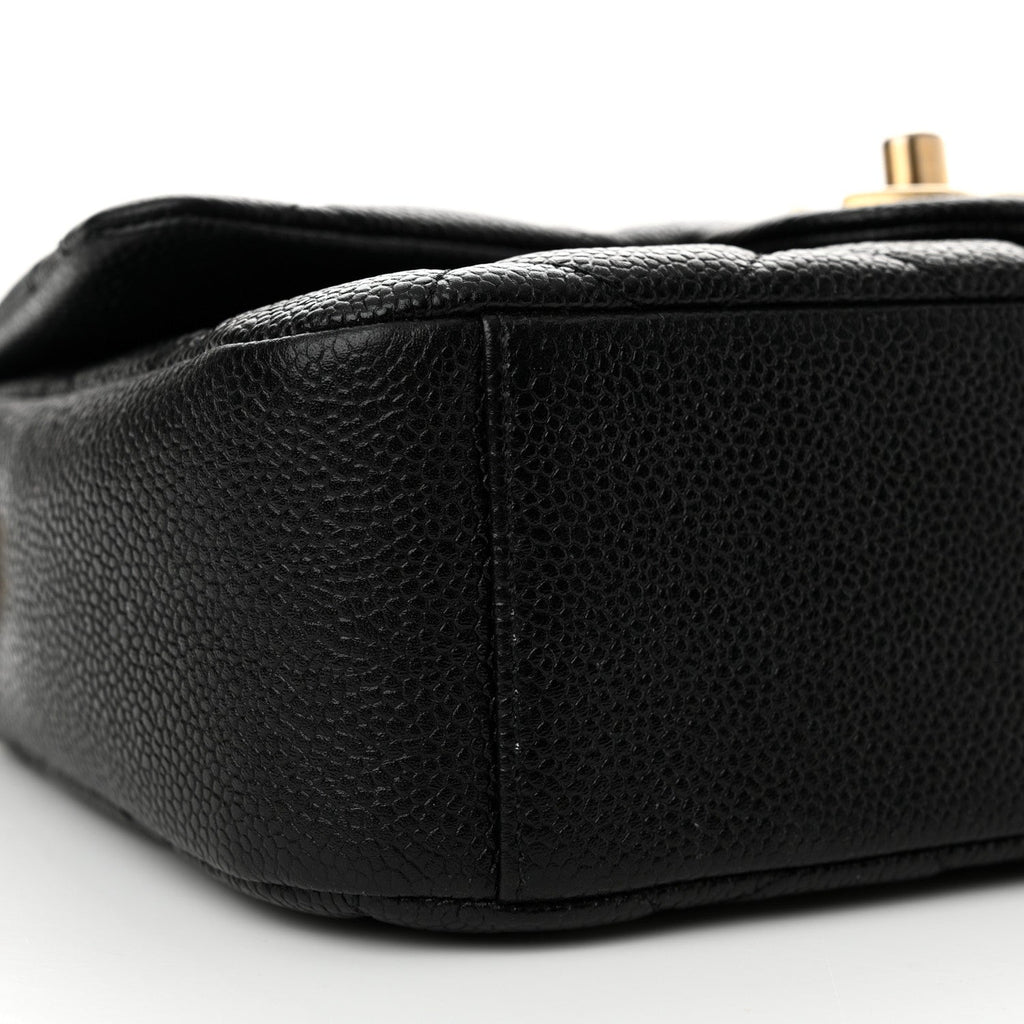 Caviar Quilted Chain Soul Flap Black