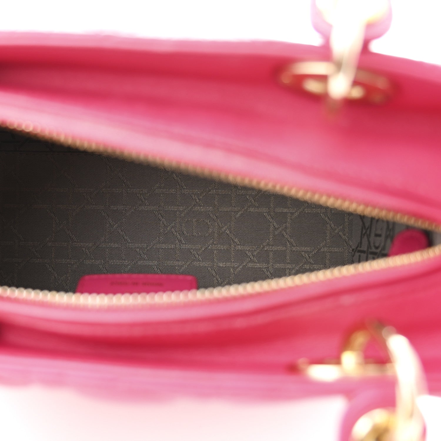 Lambskin Cannage Medium Lady Dior Fuchsia