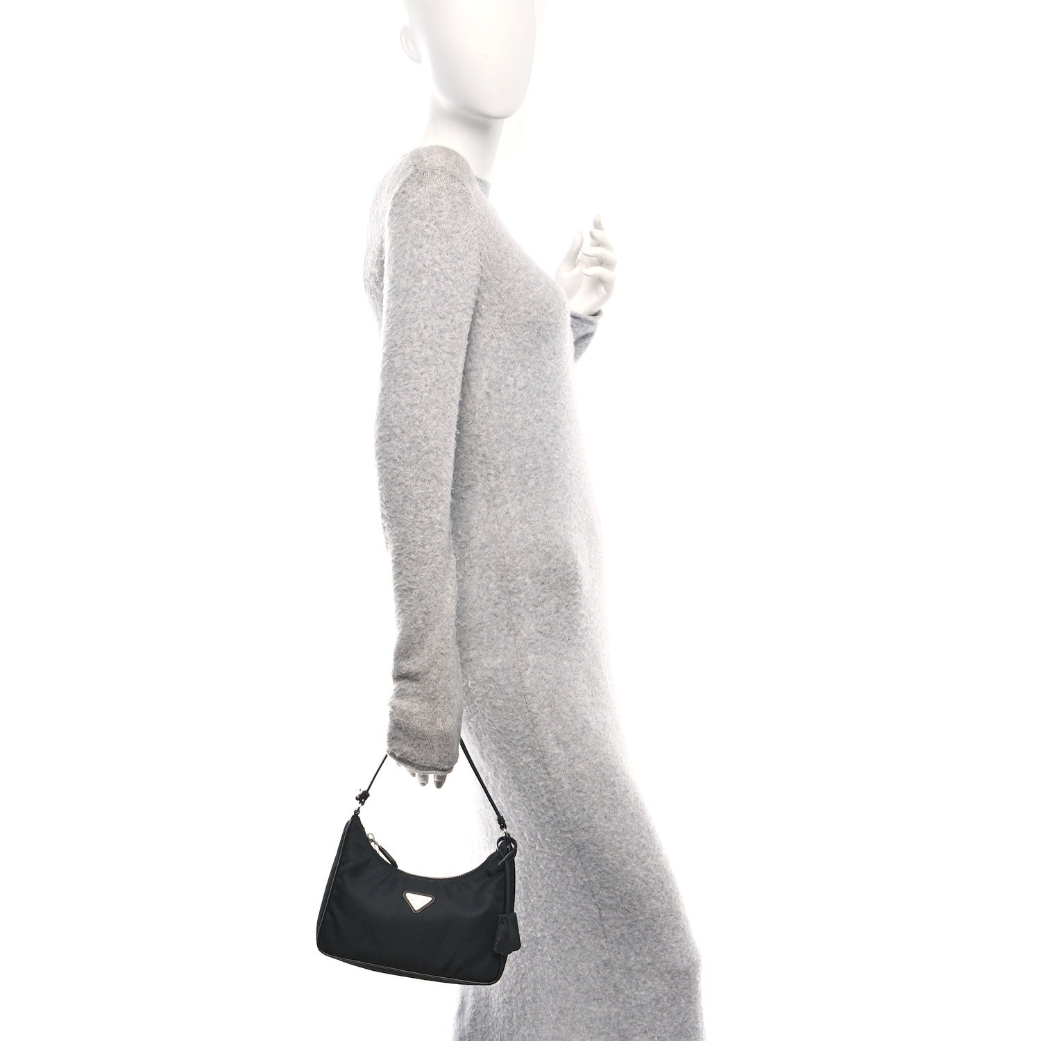 Tessuto Nylon Saffiano Mini Re-Edition 2005 Bag Black