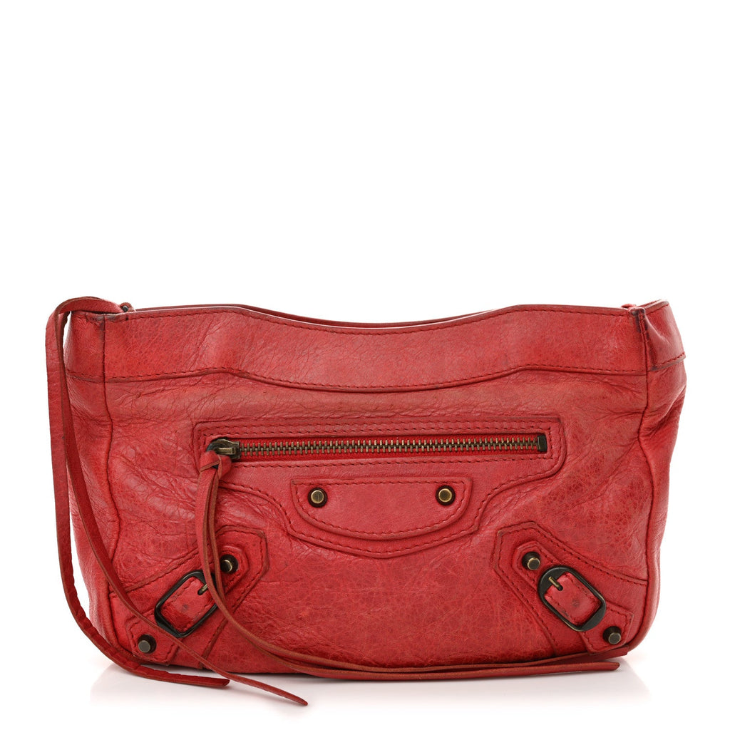 Chevre Classic Hardware Porte Toilette Makeup Clutch  Rouge Coquelicot