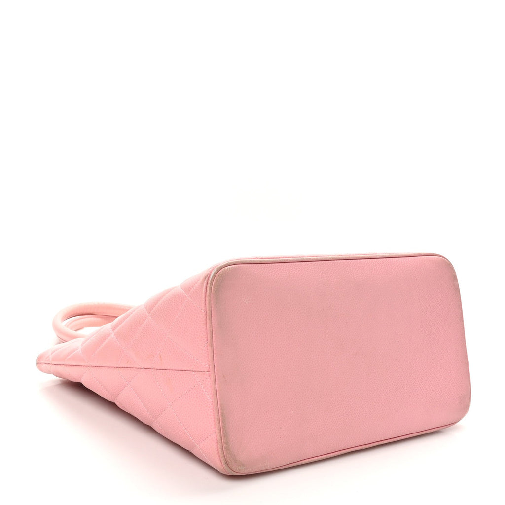 Caviar Quilted Medallion Tote Light Pink