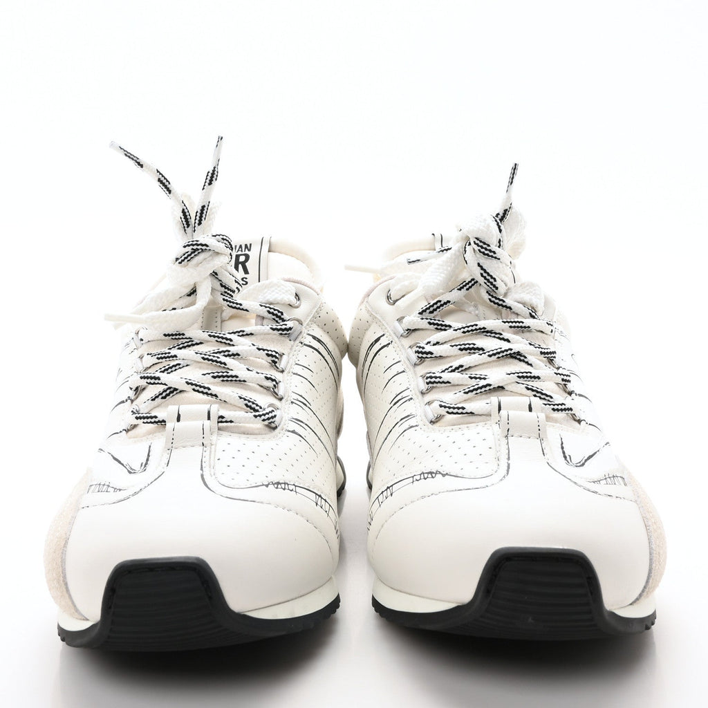 Calfskin Nylon Womens D-Sketch Sneakers 41 White