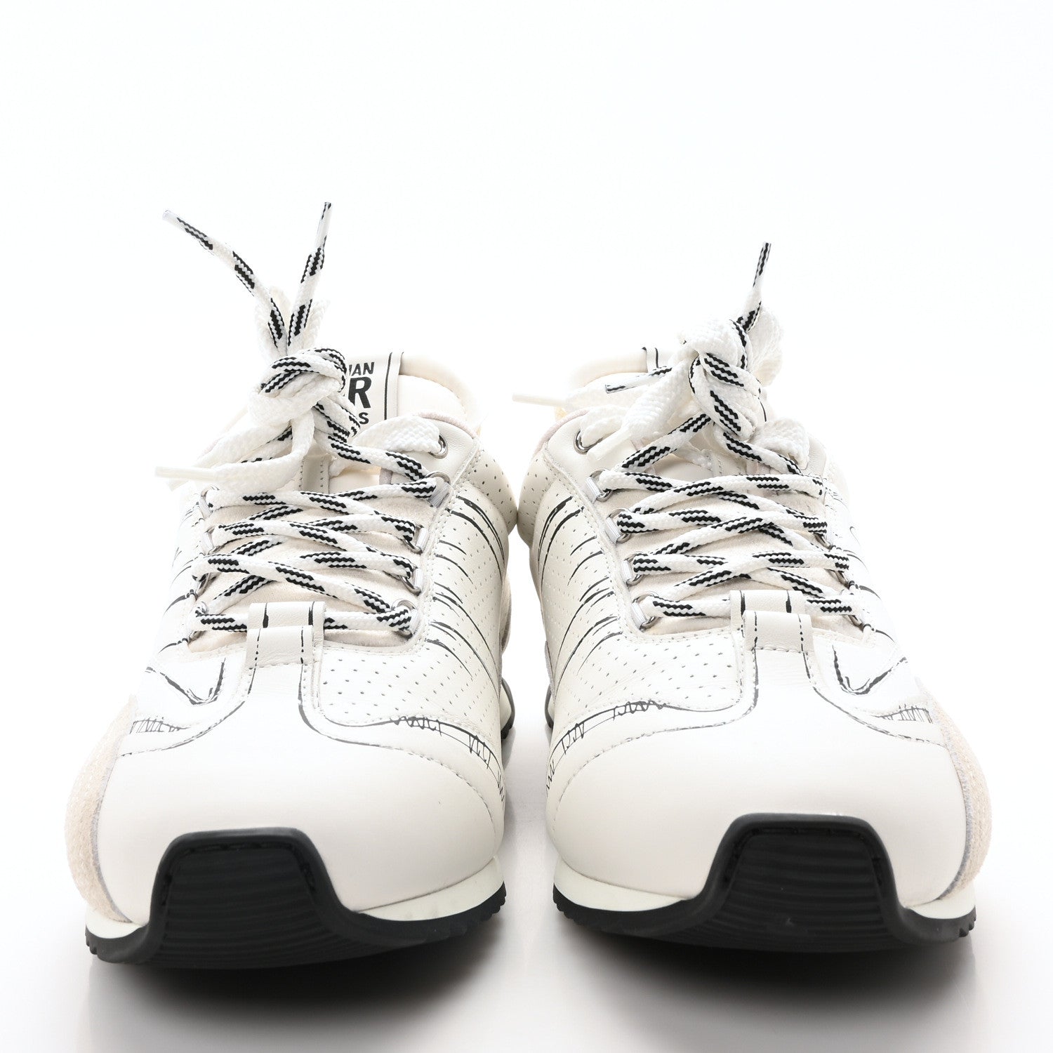 Calfskin Nylon Womens D-Sketch Sneakers 41 White