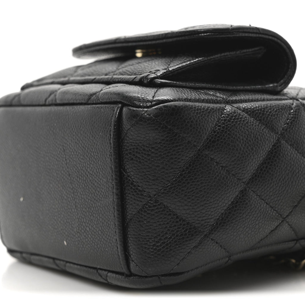 Caviar Quilted CC Mini Classic Backpack Black