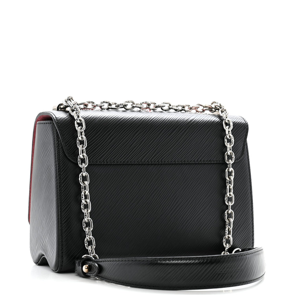 Epi Flowers Twist Shoulder Bag MM Black Bois de Rose