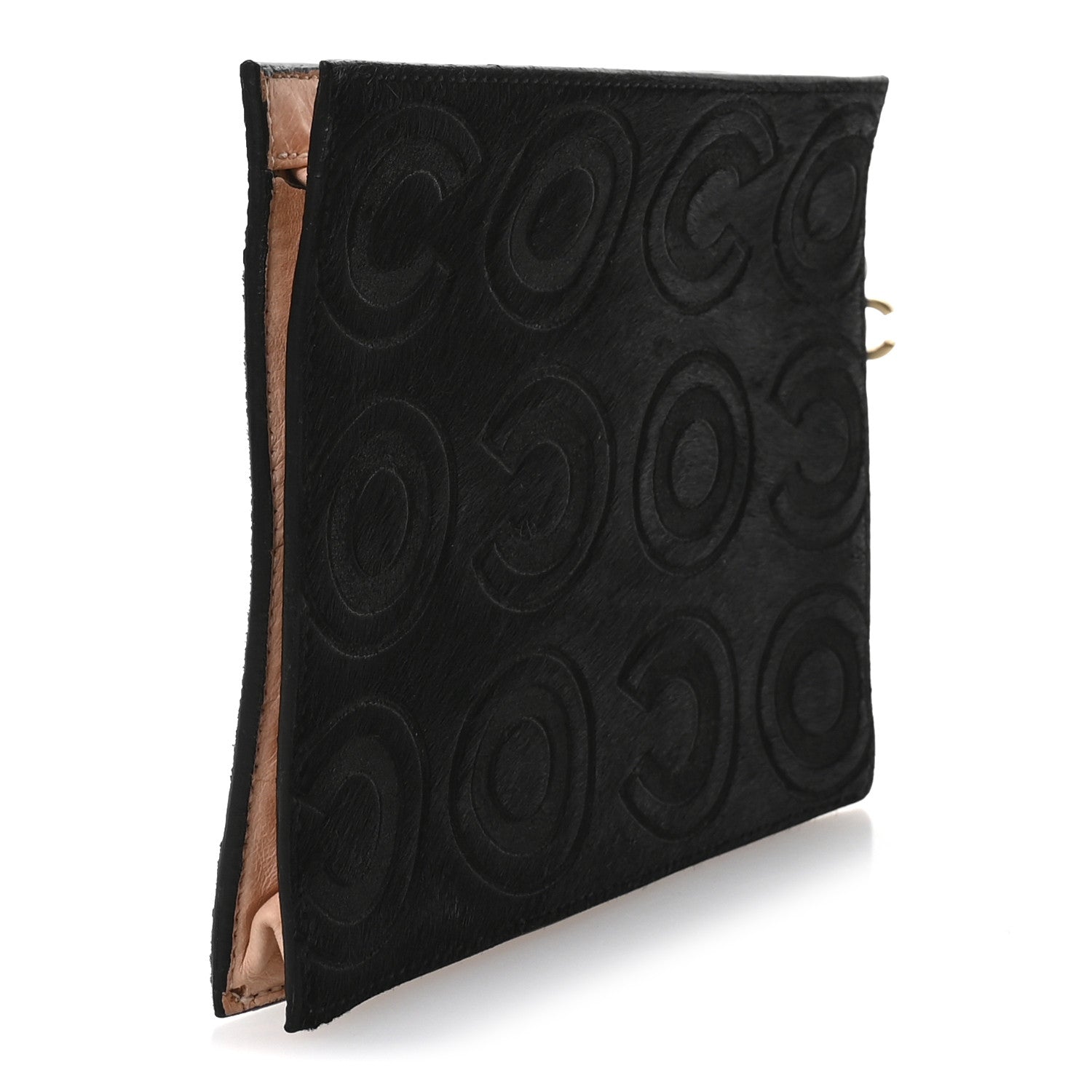 Pony Hair CocoDouble Pouch Black Rose