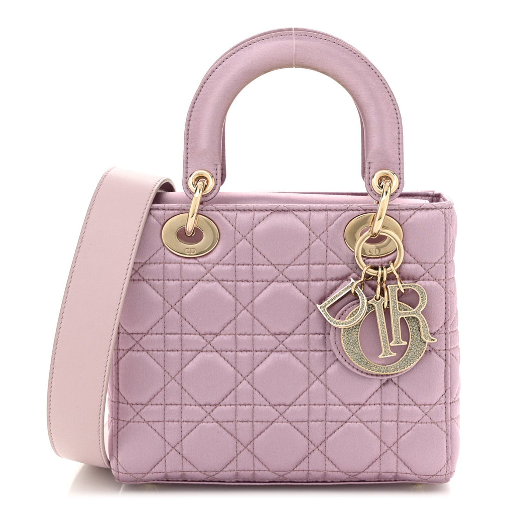 Satin Swarovski Crystal Cannage Small My ABC Lady Dior Pink
