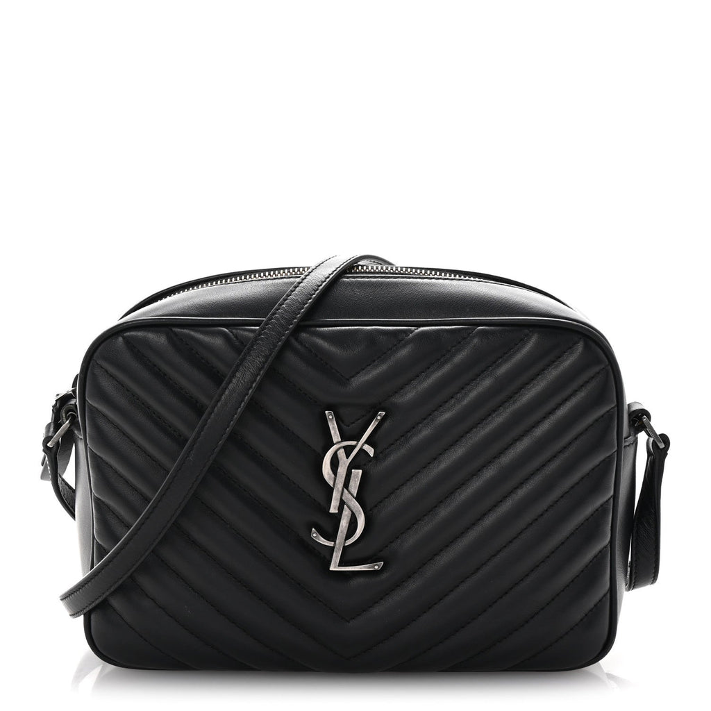 Calfskin Matelasse Monogram Lou Camera Bag Black