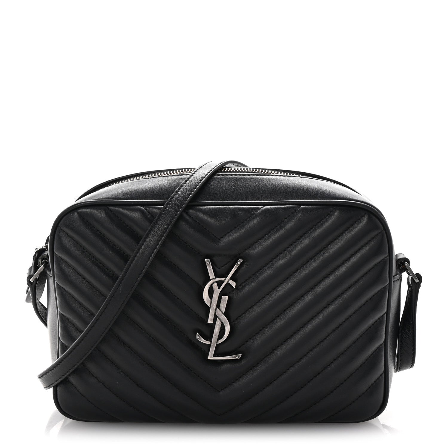 Calfskin Matelasse Monogram Lou Camera Bag Black