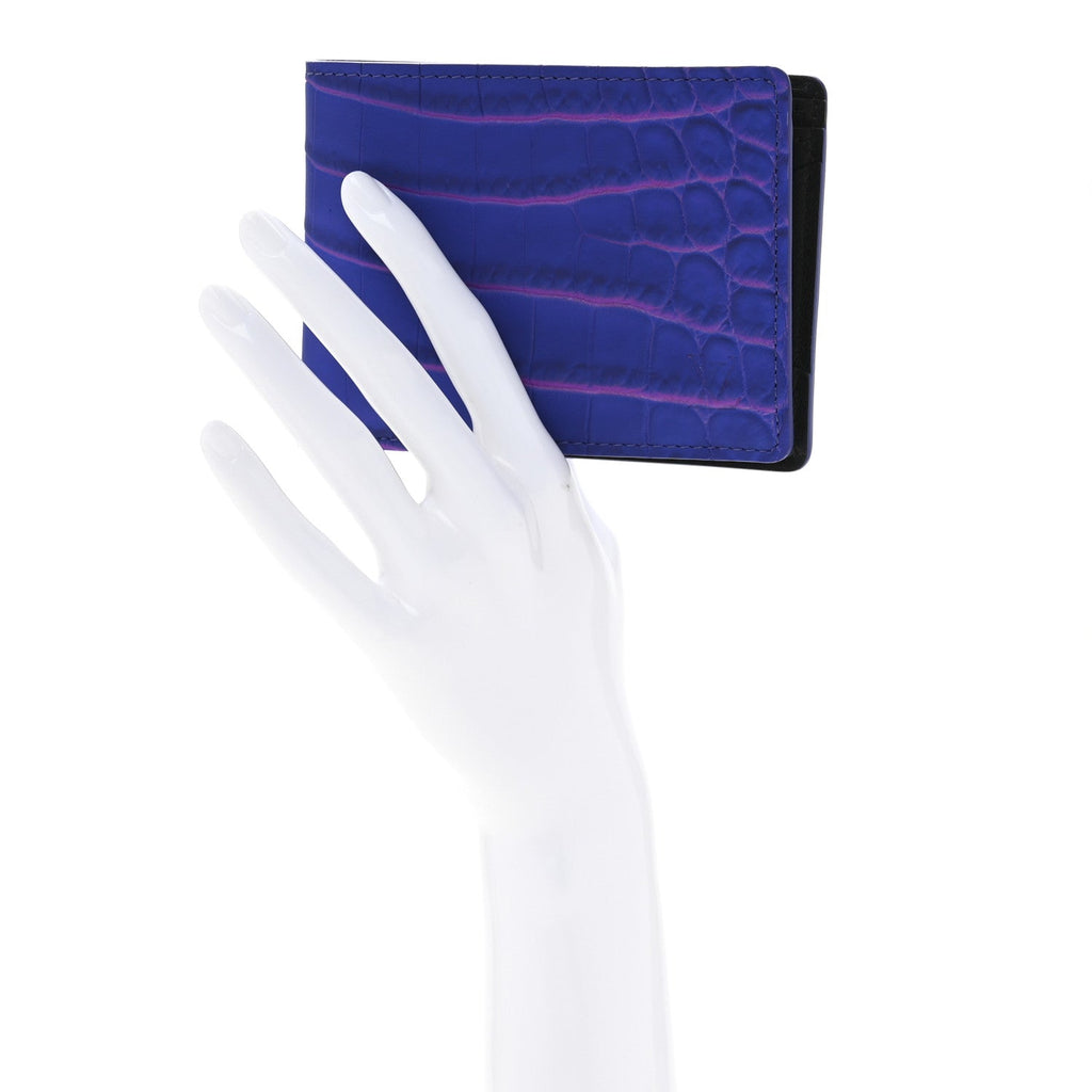 Crocodile Multiple Wallet Blue Rose