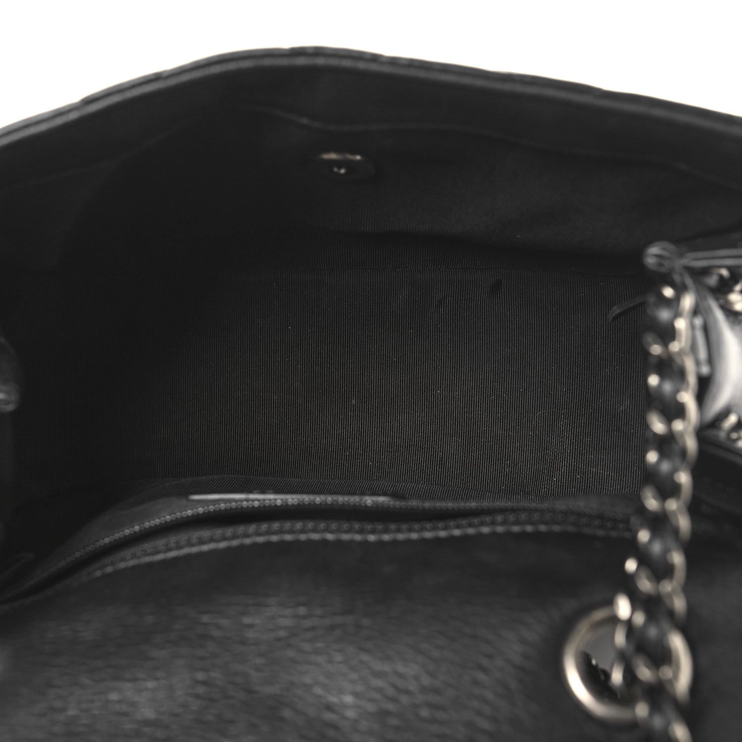 Calfskin Quilted Small Frame In Chain Flap Black