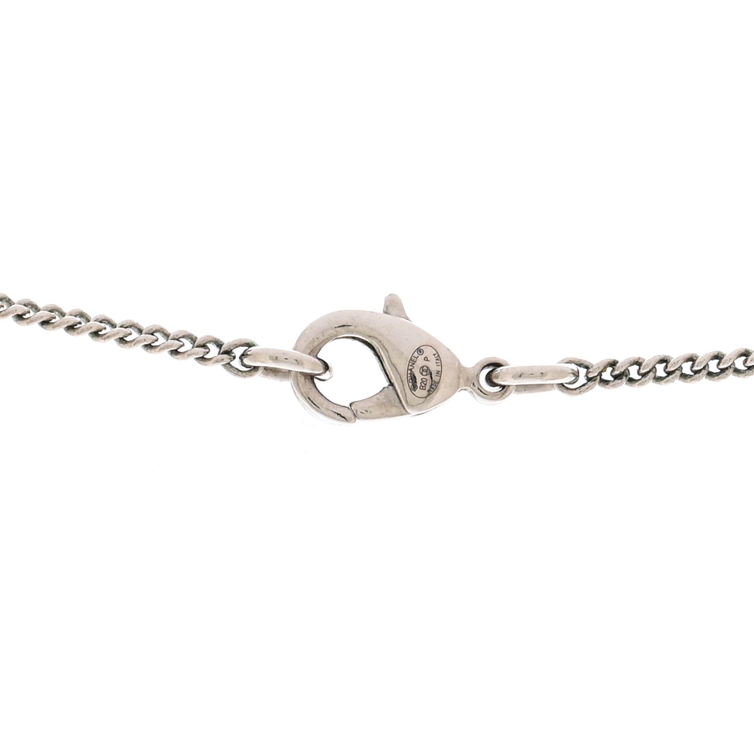 Crystal CC Star Pearl Drop Necklace Silver