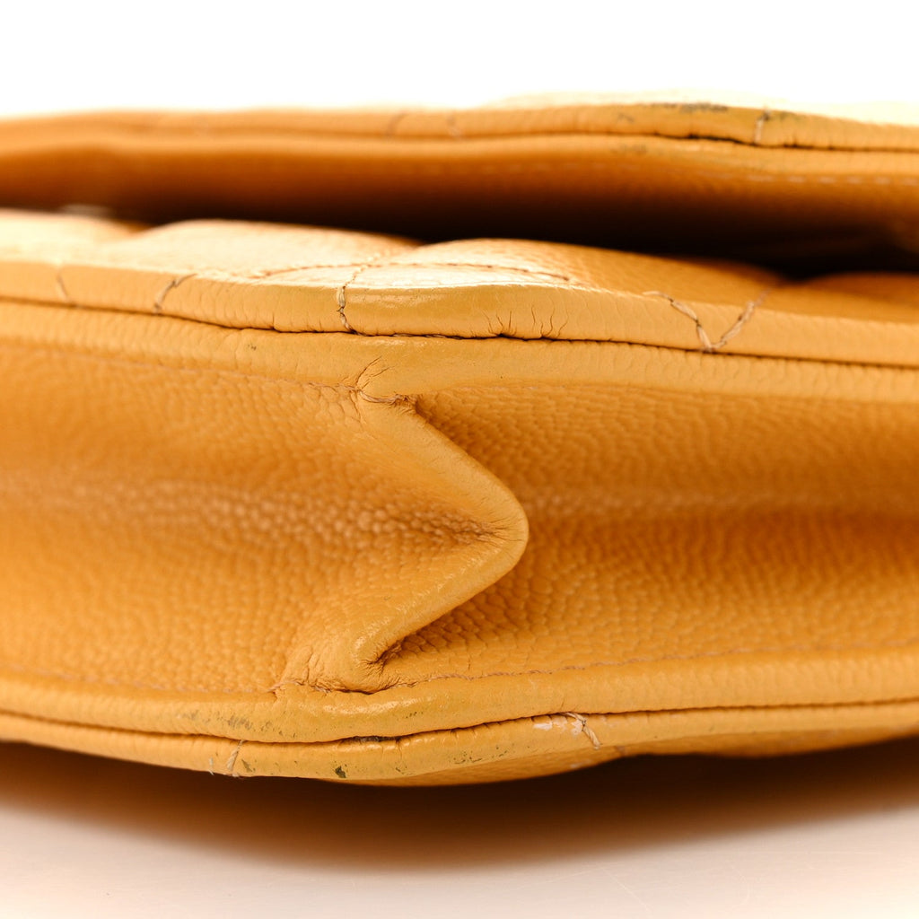 Caviar Quilted Wallet on Chain WOC Yellow