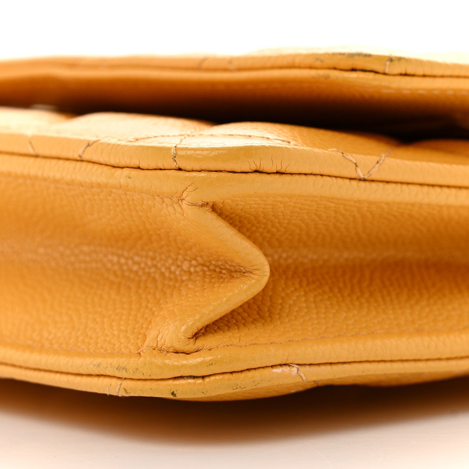 Caviar Quilted Wallet on Chain WOC Yellow