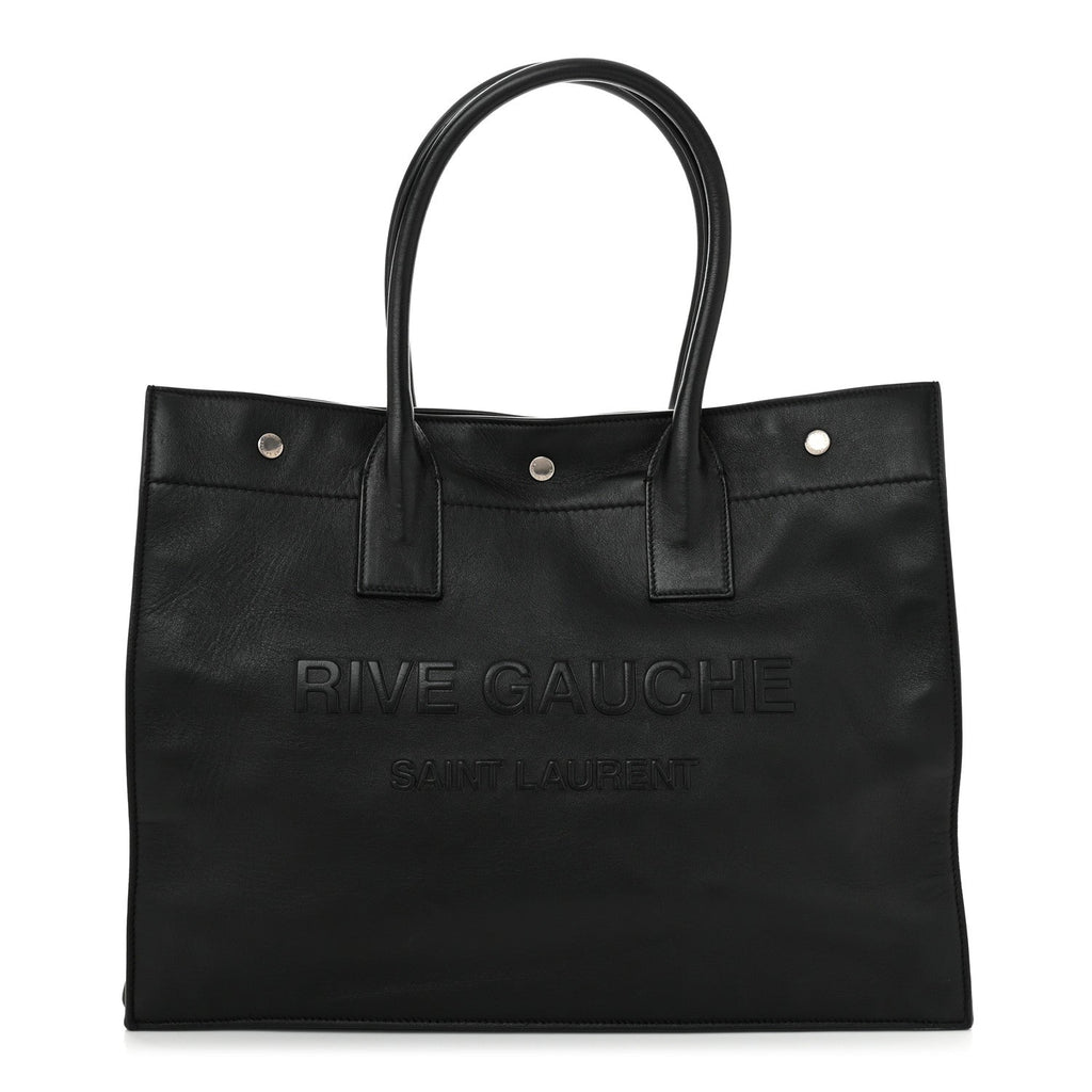 Smooth Calfskin Rive Gauche Small Tote Black
