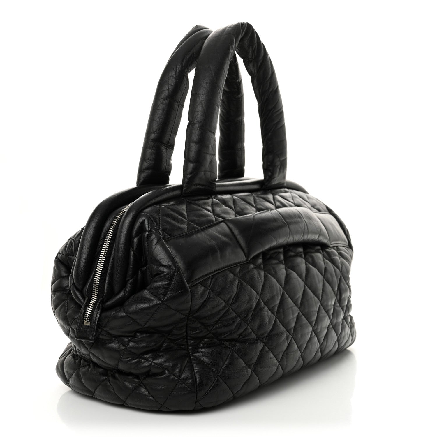 Lambskin Coco Cocoon Bowler Black