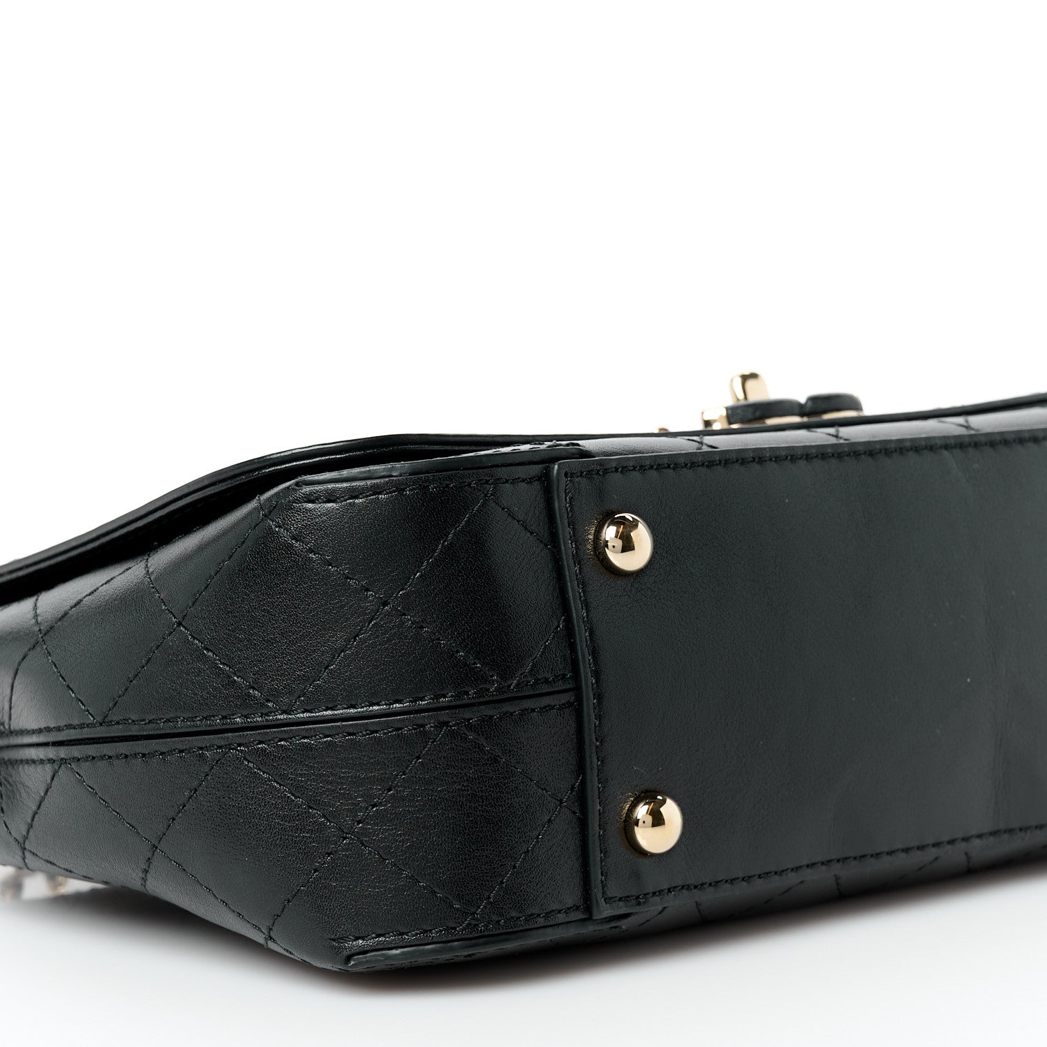 Calfskin Stitched CC Case Flap Bag Black