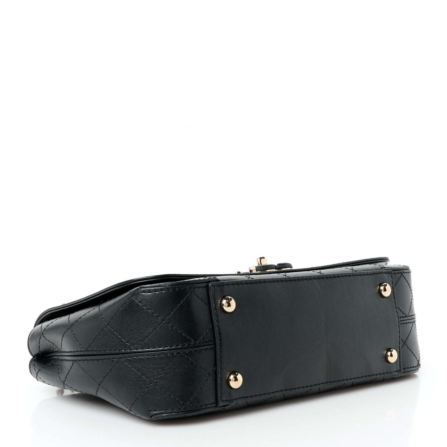 Calfskin Stitched CC Case Flap Bag Black