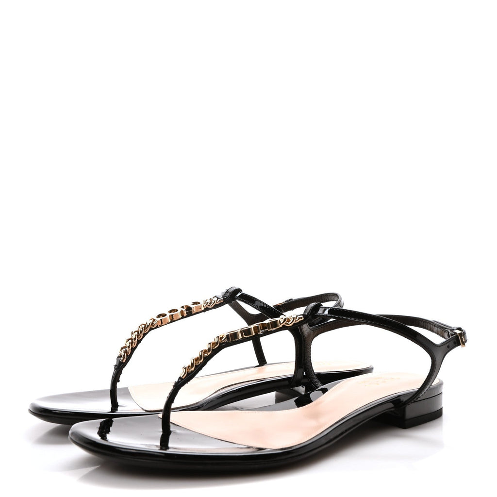 Patent Signoria Thong Sandals 37.5 Black