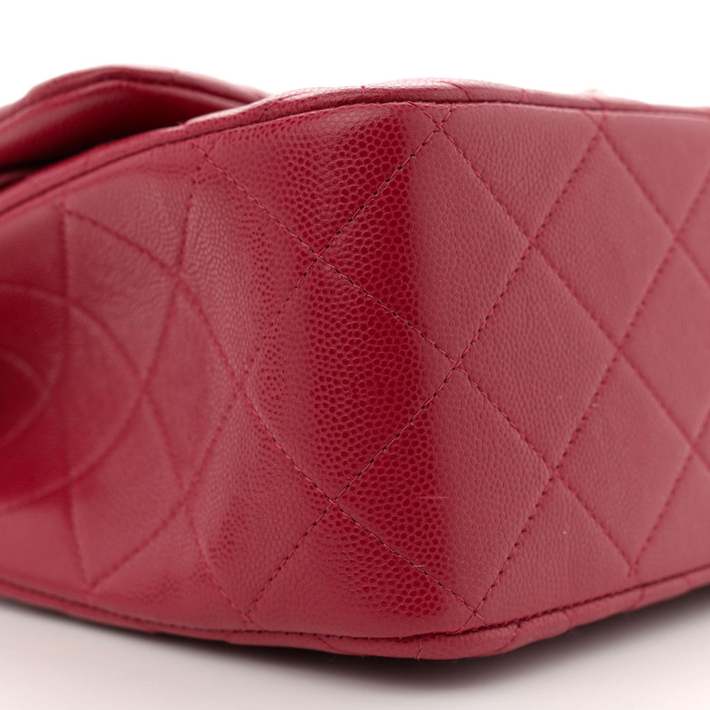 Caviar Quilted Jumbo Double Flap Dark Pink