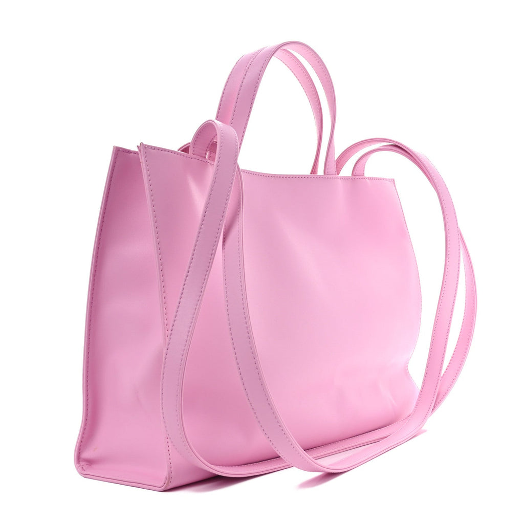 Vegan Leather Medium Shopping Bag Bubblegum