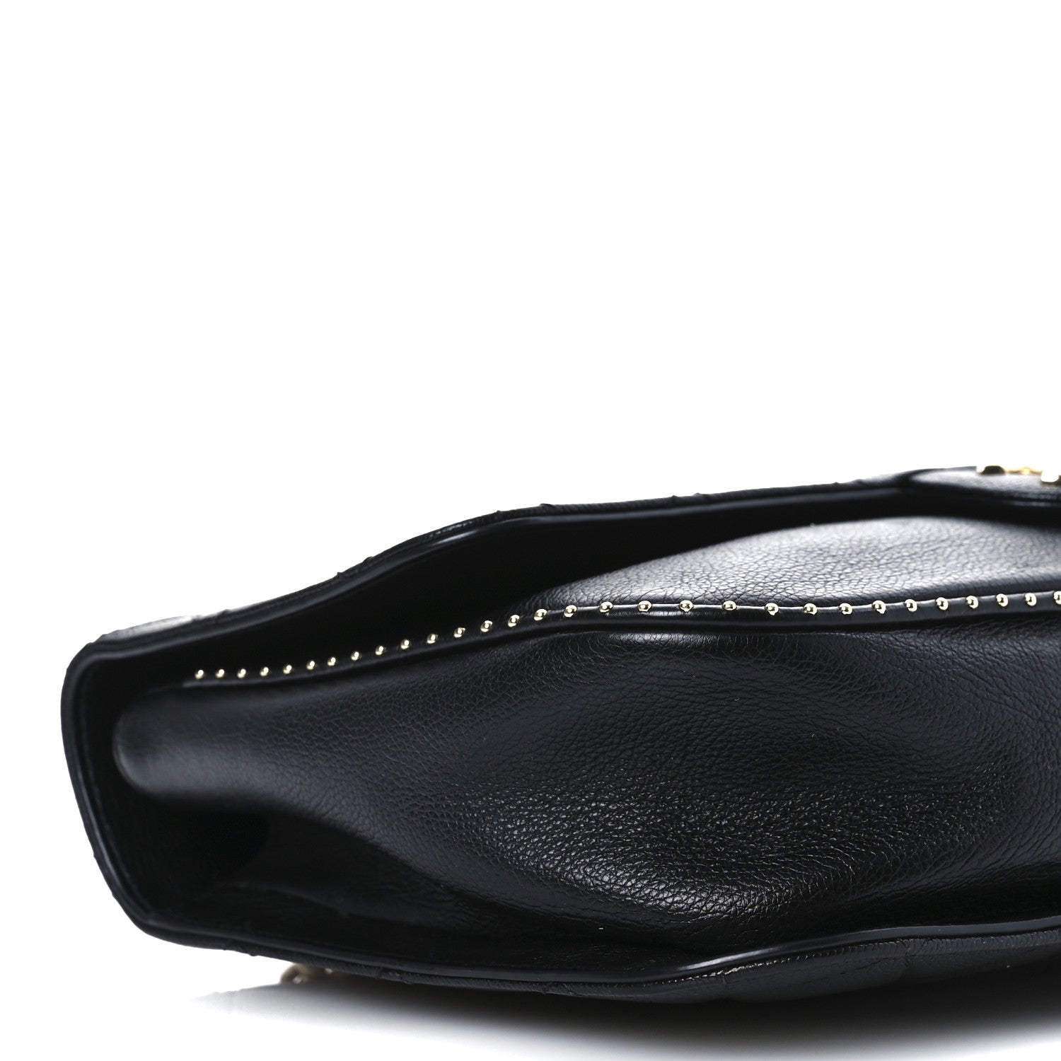 Caviar Quilted Large Studded Flap Black