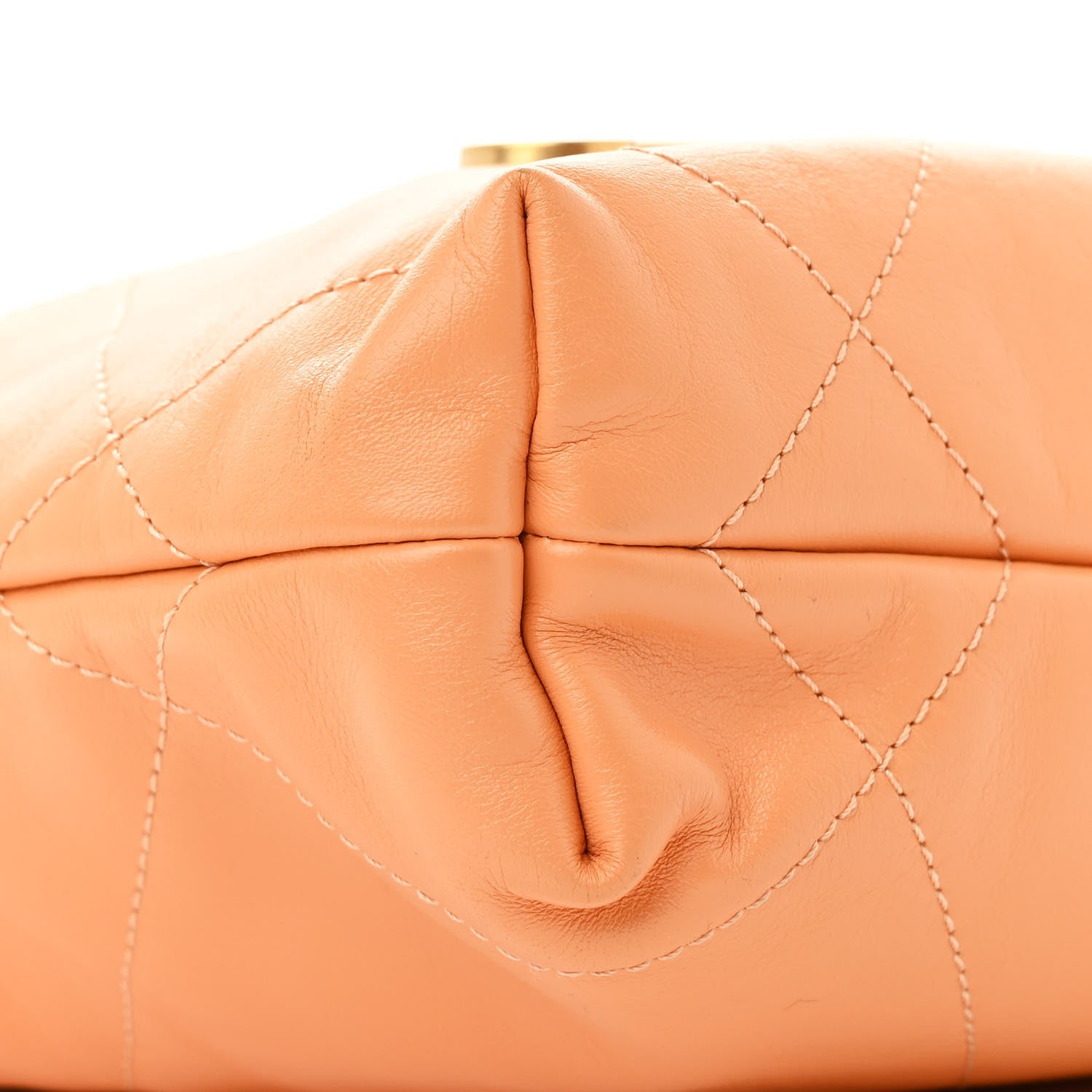 Shiny Calfskin Quilted Mini Chanel 22 Orange