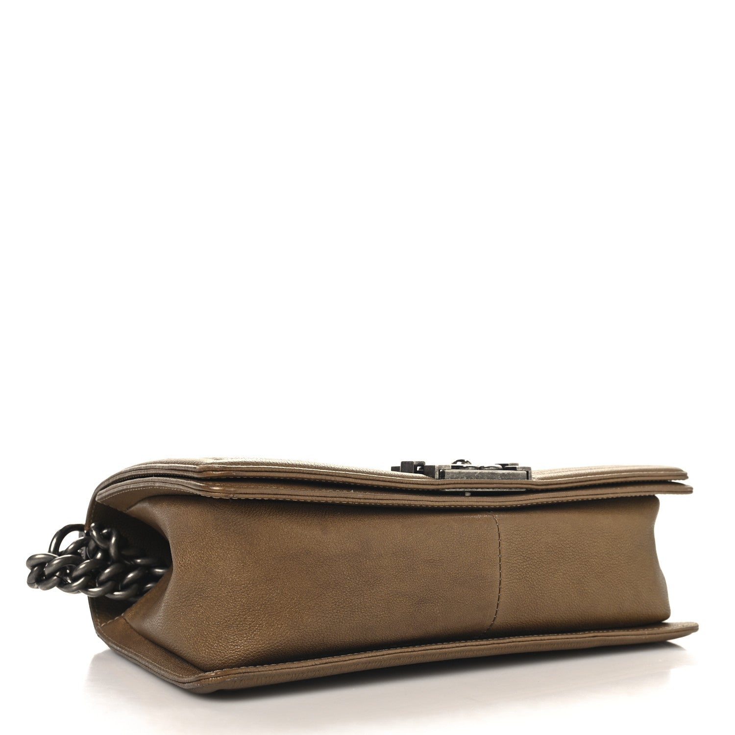 Caviar Quilted Medium Boy Flap Dark Gold