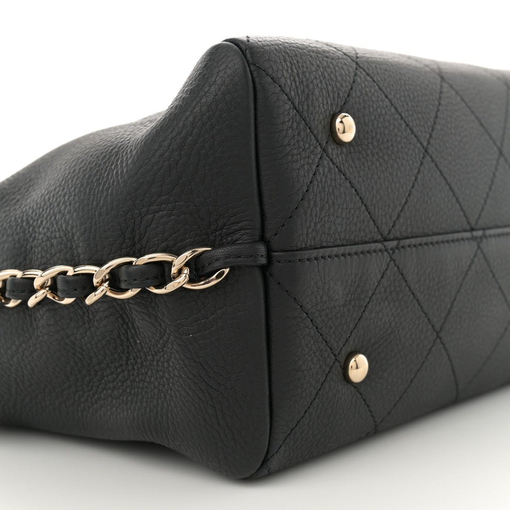 Bullskin Stitched Medium Shopping Bag Black
