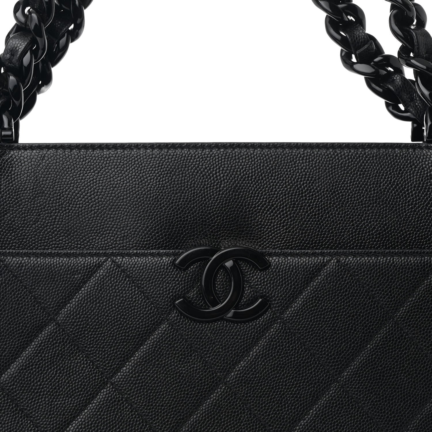 Caviar Quilted My Everything Large Shopping Tote Black