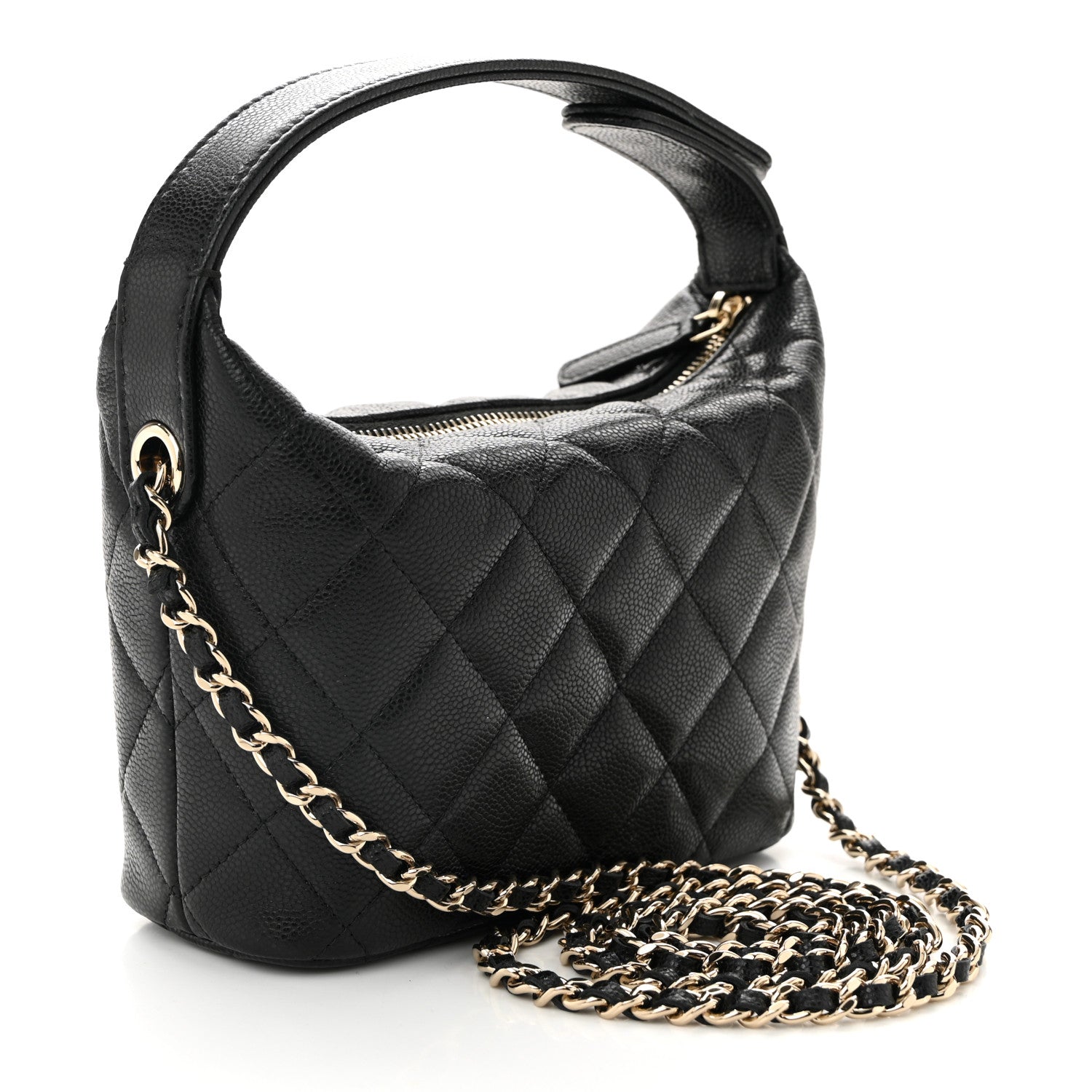 Caviar Quilted Hobo Black