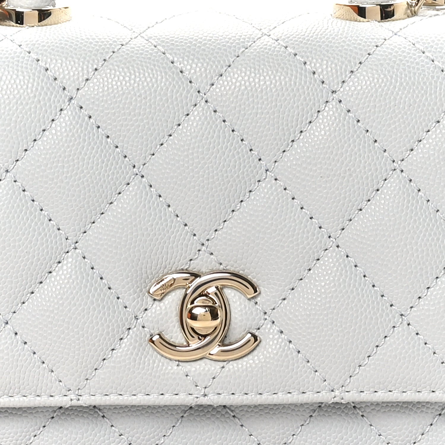 Caviar Quilted Extra Mini Coco Handle Flap Light Blue