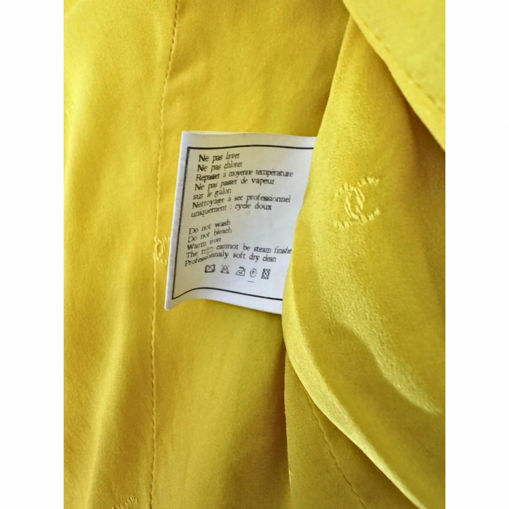 Chanel Vintage 95P Yellow Copped Jacket