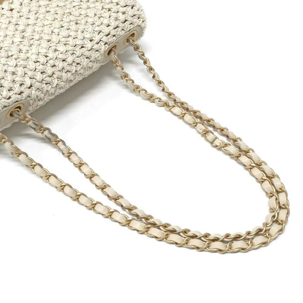 Chanel Cruise 2018 Raffia Crochet Medium Flap Bag