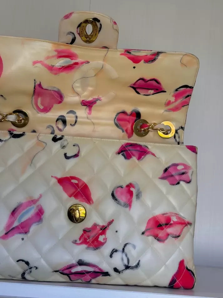 Chanel Vintage 1994 Jumbo Lips & Kisses Flap Bag