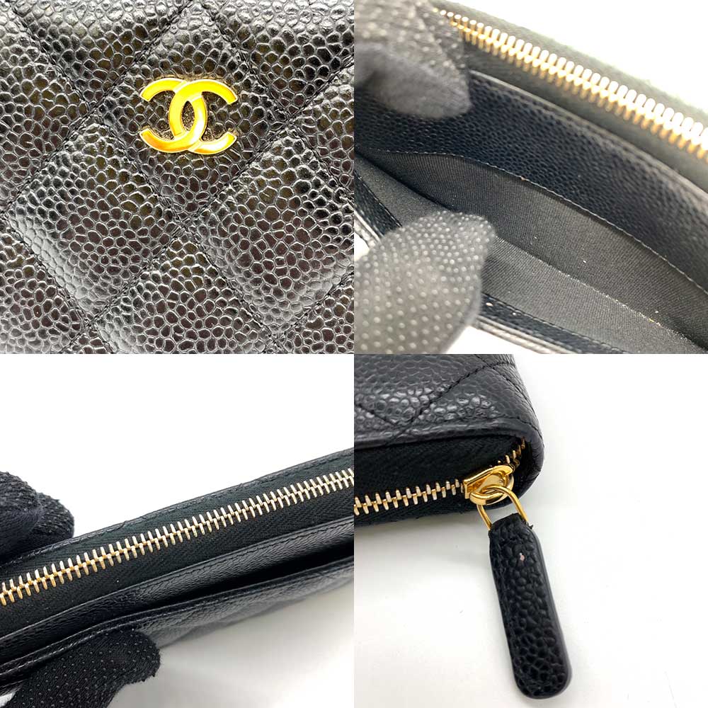 Chanel Classic Caviar Leather Long Wallet Black