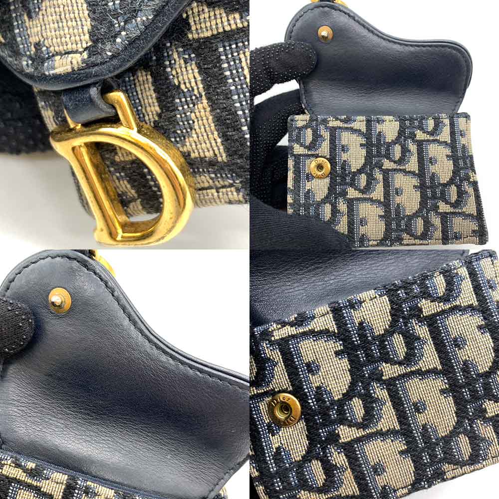 Dior Oblique Saddle Compact Wallet Navy