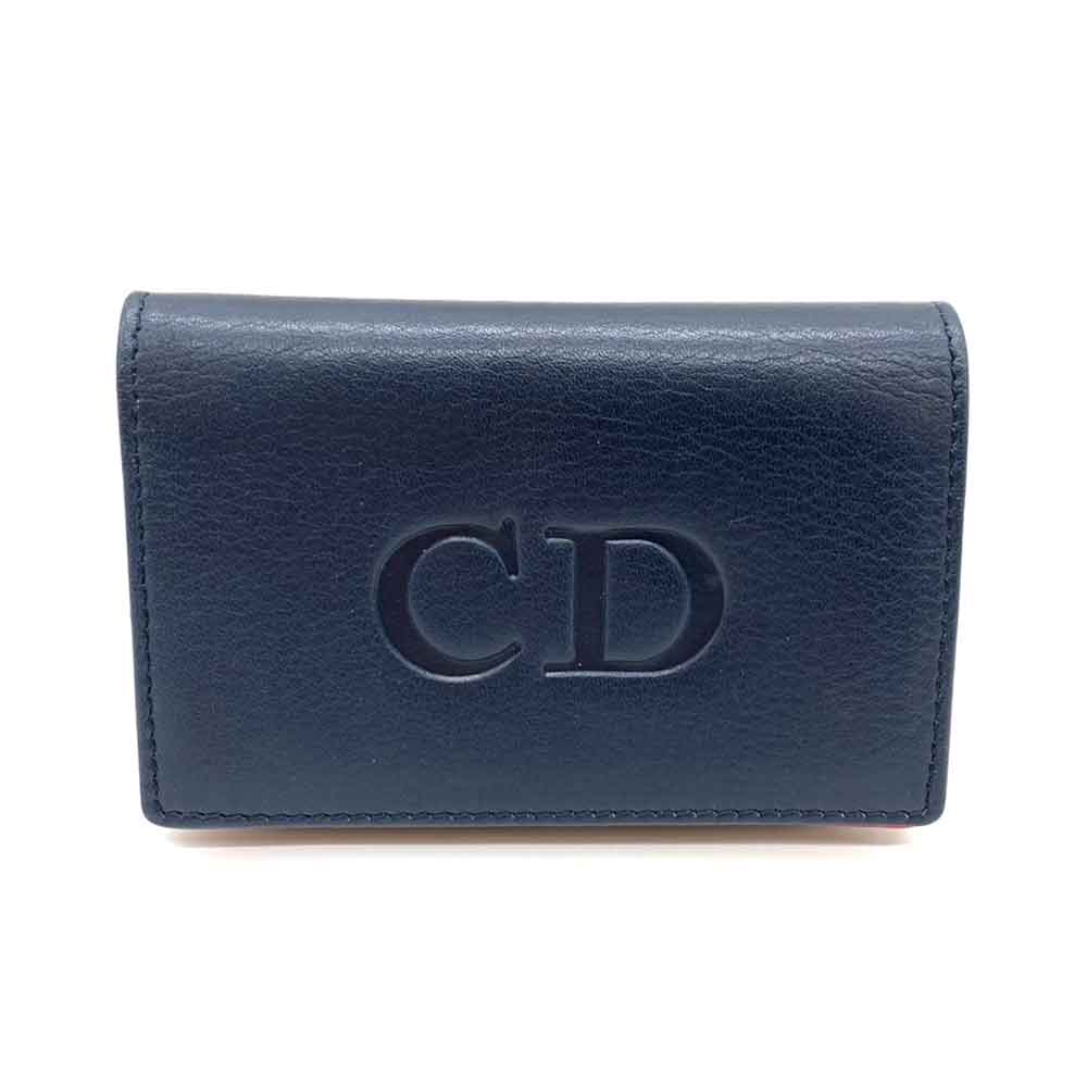 Dior Leather  Case Navy Red