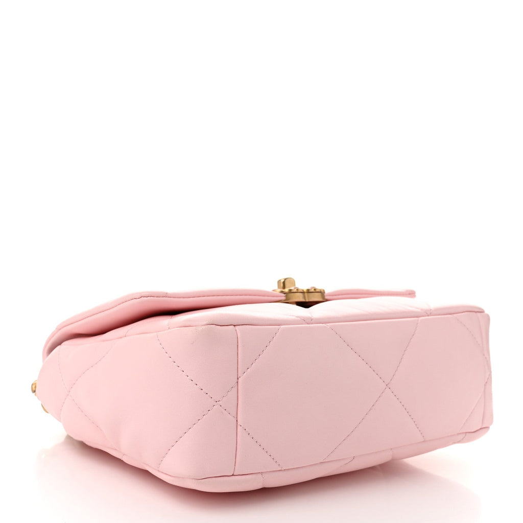 Lambskin Quilted Medium Chanel 19 Flap Light Pink