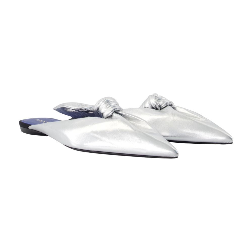 Women's Bow Mules - Lanvin - Leather - Silver