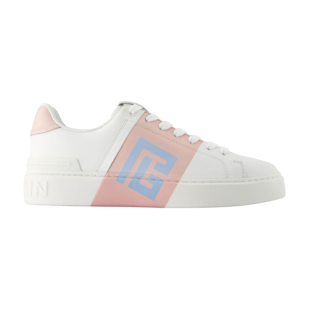 Women's B-Court Sneakers - Balmain - Leather - Pink