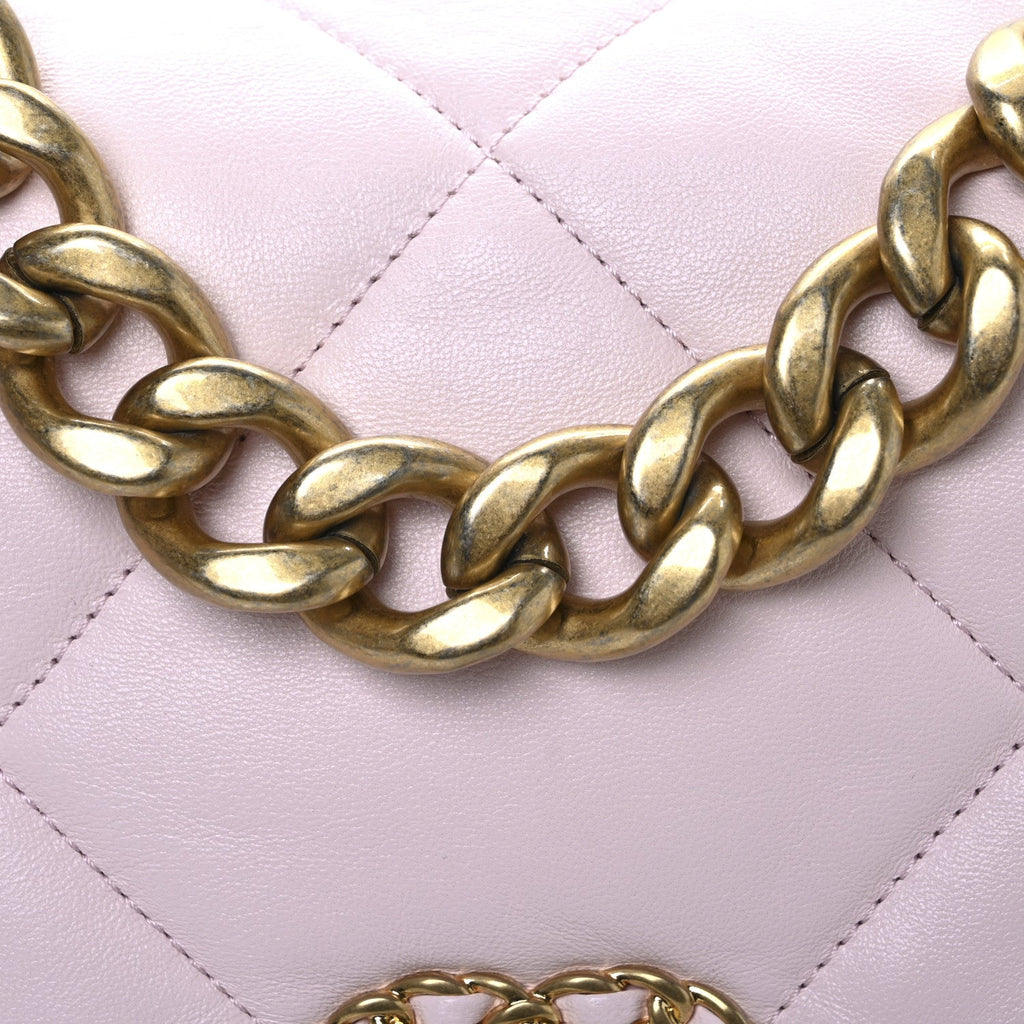 Lambskin Quilted Large Chanel 19 Flap Light Pink