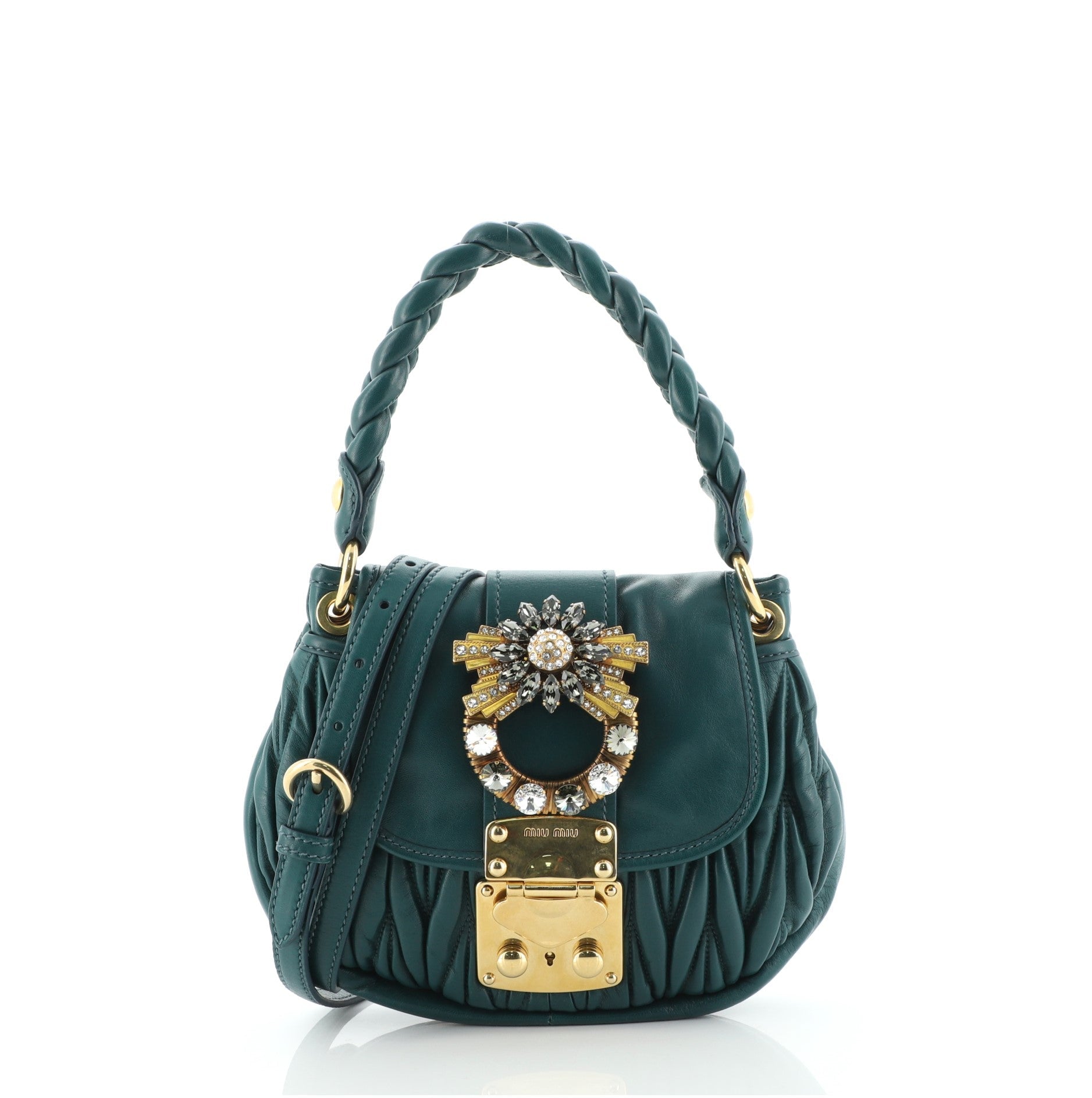 Crystal Coffer Flap Bag Matelasse Leather Mini