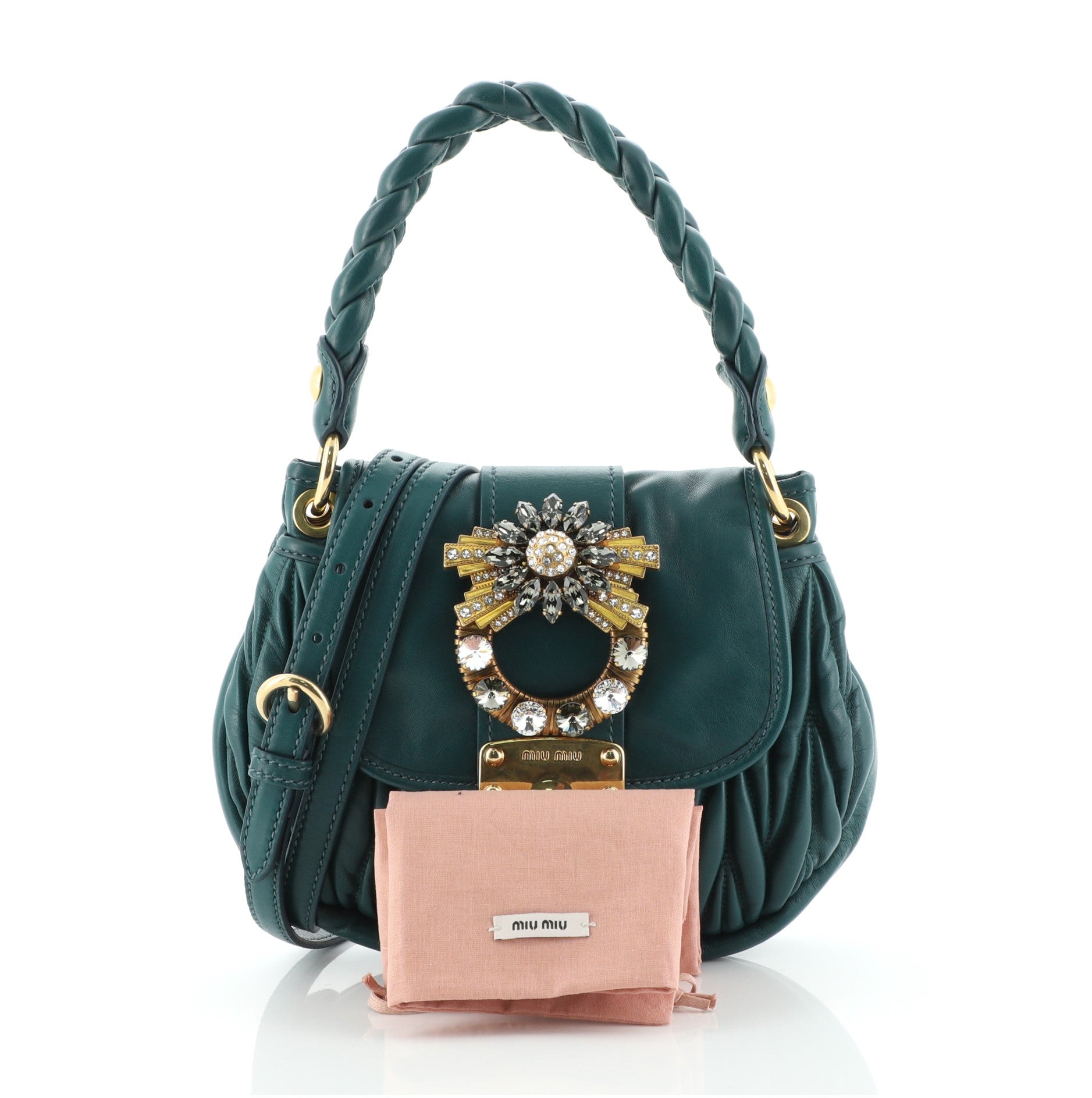 Crystal Coffer Flap Bag Matelasse Leather Mini