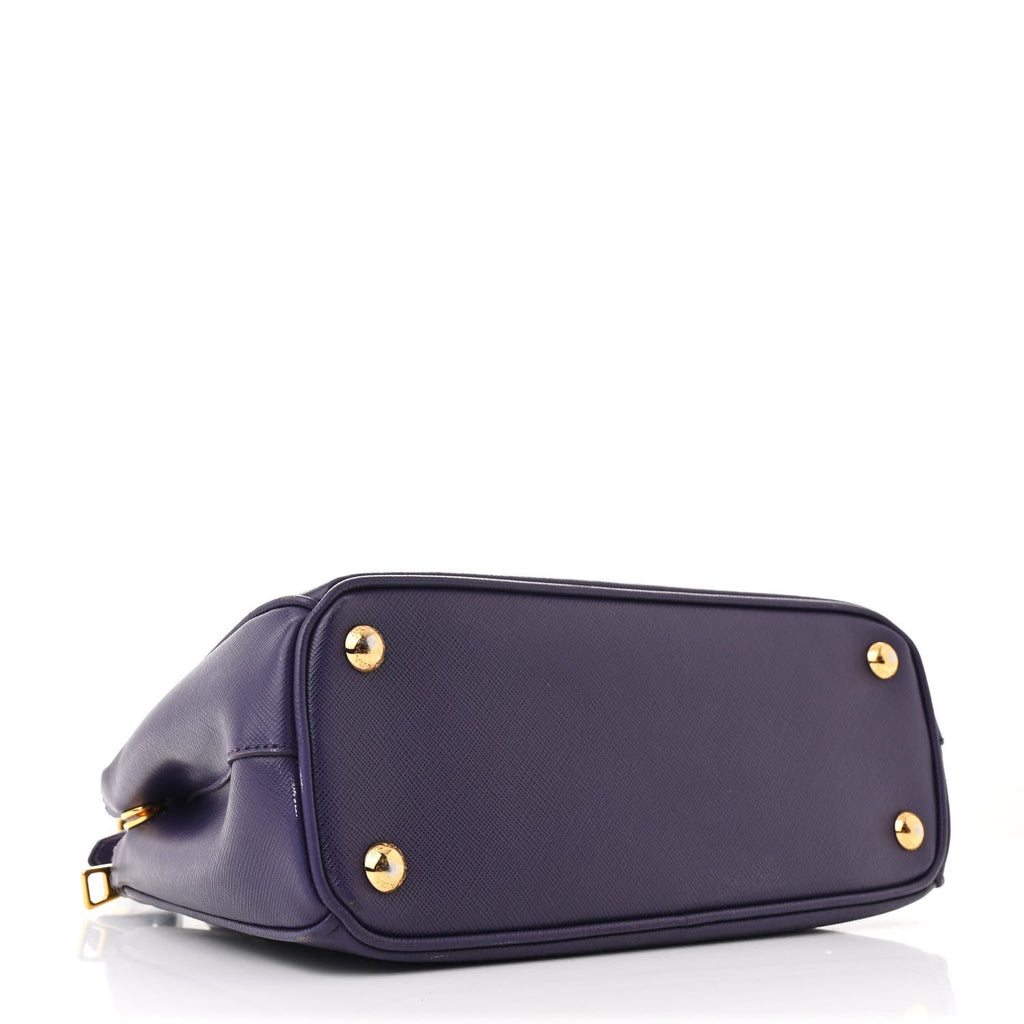 Saffiano Lux Mini Galleria Double Zip Tote Uva